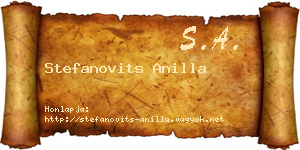 Stefanovits Anilla névjegykártya